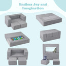 INFANS Modular Kids Play Couch, Toddler Sectional Fort Building Sofa for Playroom, Bedroom, Convertible Soft Foam Furniture