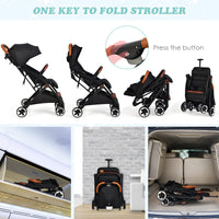 INFANS Lightweight Baby Stroller for 0-36 Month, Compact Stroller with One-Hand Fold, Travel Stroller for Airplane