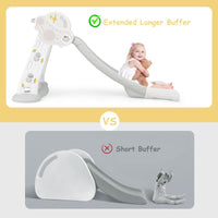 INFANS Toddler Slide, 3 in 1 Foldable Kids Slide Indoor Slideway, Climber Freestanding Playset, Extra Long Slipping Slope Toy