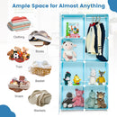 INFANS Children Wardrobe, Kid Closet, Cute for Kids Bedroom Nursery Armoire with 8 Cube, Kid Clothes Storage Organizer