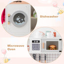 INFANS Kids Kitchen Playset, Toddler Wooden Kitchen Pretend Cooking Toy Set with Coffee Maker