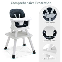 INFANS 8 in 1 Baby High Chair, Convertible Highchair for Babies and Toddlers, Infant Dining Booster Seat, Kids Stool Table Chair Set