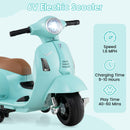 INFANS Licensed Vespa Kids Motorcycle, 6V Battery Powered Motorbike for Toddlers with Training Wheels, Horn, LED Lights