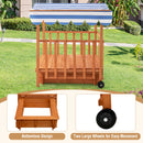 INFANS Children Playset Sandpit, 3 in 1 Kids Sandbox, Wooden Cedar Cabana Sandbox Playhouse for Outdoor Beach Backyard