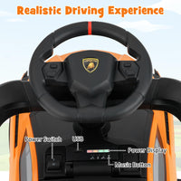 INFANS 3 in 1 Ride on Push Car, Licensed Lamborghini Baby Stroller Sliding Walking Car with Push Handle