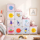INFANS Children Wardrobe, Cute for Kids Bedroom Nursery Armoire with 12 Cube, Kid Clothes Storage Organizer