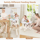 INFANS 8 in 1 Baby High Chair, Convertible Highchair for Babies and Toddlers, Infant Dining Booster Seat, Kids Stool Table Chair Set