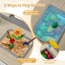 INFANS Mud Kitchen, Outdoor Play Kitchen with Faucet Chalkboard Stoves Removable Sink Cooking Accessories Wooden Kids Kitchen Playset