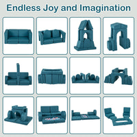 INFANS Modular Kids Play Couch, 8 PCS Toddler Creative Sectional Fort Building Sofa