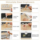 INFANS Tool Bench Set for Toddlers, Kids Wooden Workbench with Blackboard Construction Building Tools and 62 Accessories