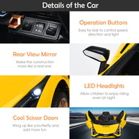 INFANS 12V Licensed Lamborghini Sian Kids Ride on Car with Parent Remote Control, Electric Toy Roadster Carbon Fiber Textured