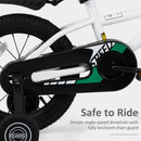 INFANS Kids Bike 12 Inch Toddlers Bike with Training Wheels Basket Adjustable Seat Handbrake and Coaster Brake