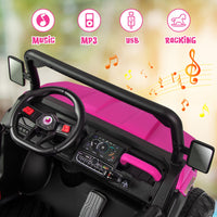 INFANS 2 Seater Ride on UTV, 12V Kids Electric Vehicle Dump Truck, Toddlers Battery Powered Car with Music