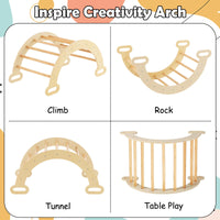 INFANS Climbing Toys for Toddlers, 5 in 1 Kids Wooden Montessori Triangle Set Climber Toy, Indoor Climb Activity