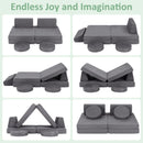 INFANS Modular Kids Play Couch, 6 PCS Toddler Creative Sectional Fort Building Sofa for Playroom, Bedroom