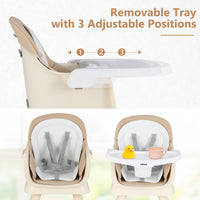 INFANS 8 in 1 Baby High Chair, Convertible Highchair for Babies and Toddlers, Infant Dining Booster Seat, Kids Stool Table Chair Set