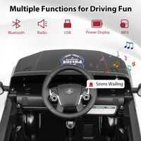 INFANS Ride on Police Car, 12V Kids Battery Powered Electric Vehicle with Siren, Flashing Lights, Bluetooth, Power Display
