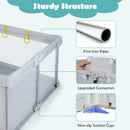 INFANS Baby Playpen, 50’’x50’’ Foldable Large Baby Playard, Indoor Outdoor Kids Activity Center Baby Fence