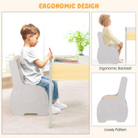 INFANS 3 in 1 Kids Table and Chair Set, Wood Multi Activity Table with Removable Tabletop, Detachable Blackboard