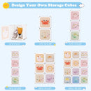 INFANS Children Wardrobe, Kid Closet Portable Baby Dresser Cute for Kids Bedroom Nursery Armoire with Doors