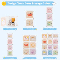 INFANS Children Wardrobe, Kid Closet Portable Baby Dresser Cute for Kids Bedroom Nursery Armoire with Doors
