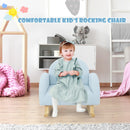 INFANS Kids Sofa, Toddler Rocking Chair with Solid Wooden Frame, Anti-Tipping Design, Plush Fabric, Children Armchair