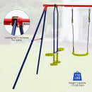 Outdoor A Frame Heavy Duty Metal Swing Stand with Monkey Bar for Kids