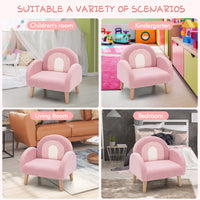 INFANS Kids Sofa, Toddler Armchair with Solid Wooden Frame Anti-Tipping Design Plush Fabric, Upholstered Children Chair