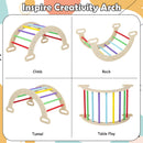 INFANS Climbing Toys for Toddlers, 5 in 1 Kids Wooden Montessori Triangle Set Climber Toy, Indoor Climb Activity