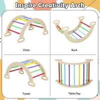 INFANS Climbing Toys for Toddlers, 5 in 1 Kids Wooden Montessori Triangle Set Climber Toy, Indoor Climb Activity