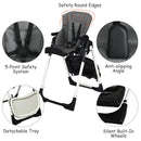 INFANS Foldable High Chair for Babies & Toddlers with Multiple Adjustable Backrest, Footrest and Seat Height