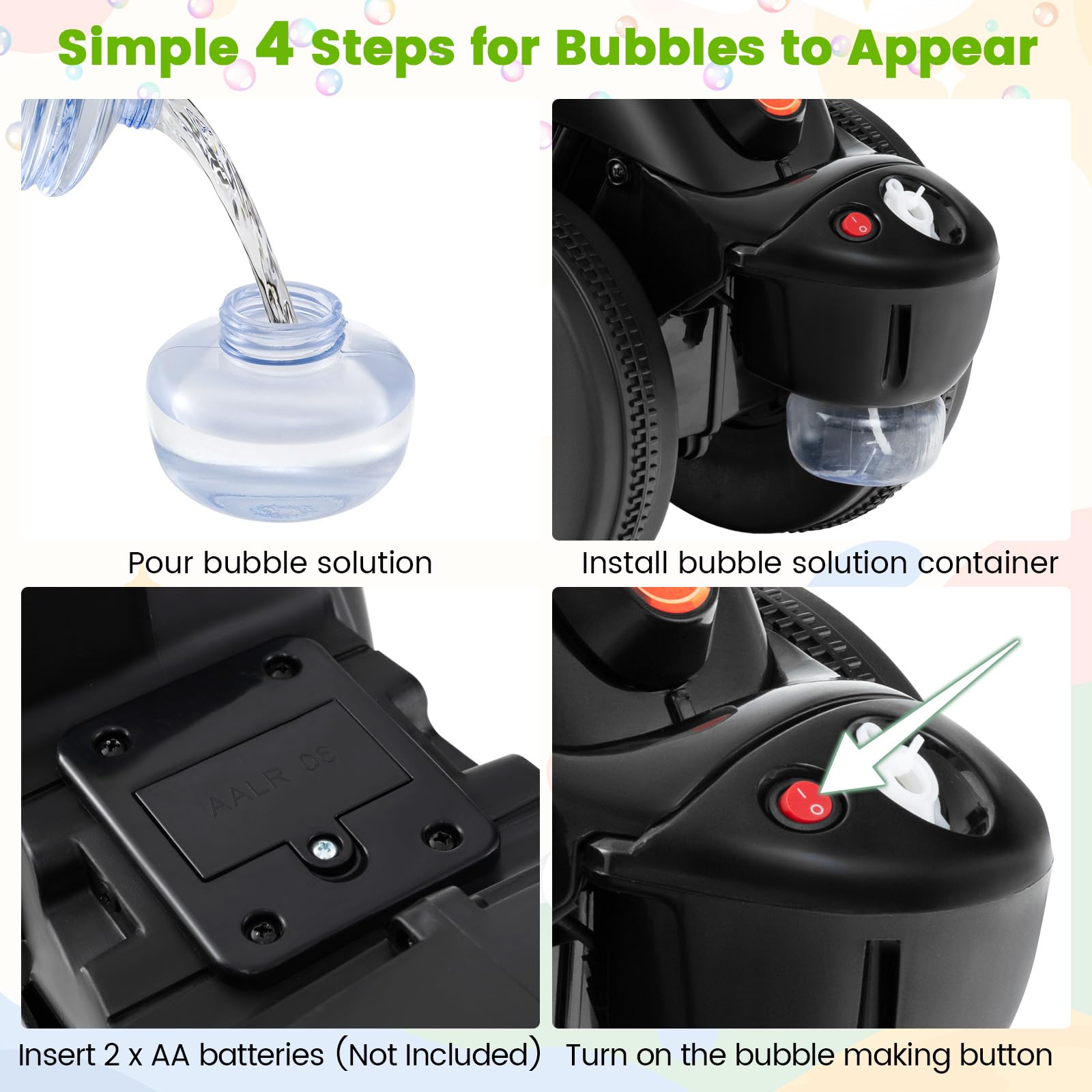 INFANS Ride on Push Car, Foot-to-Floor Sliding Car for Toddlers Kids Motorcycle with Bubble Maker, 3 Wheels Ride on Toys