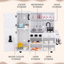 INFANS Play Kitchen for Kids, Wooden Kids Play Kitchen Playset with Realistic Light & Sounds, Children Pretend Cooking Toy Set