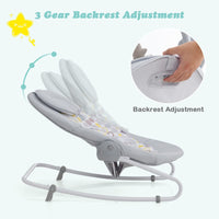 INFANS 2 in 1 Baby Swing and Bouncer for Infants, Portable Newborn Rocker with 5 Speed Sway Music Timing 2 Toys Remote Control, Easy Fold, Compact Electric Baby Swing for 0-6 Months Boy Girl INFANS