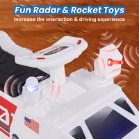 INFANS Ride on Car, 6V Electric Toy for Kids with Radar, Rocket, MP3, USB, Horn, 4-Wheeler Battery Powered Quad Gift for Toddlers