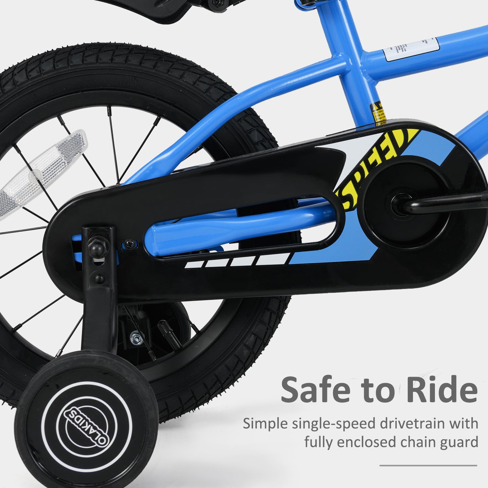 INFANS Kids Bike 12 Inch Toddlers Bike with Training Wheels Basket Adjustable Seat Handbrake and Coaster Brake