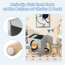 INFANS Kids Table and Chair Set, Wood Multi Activity Table with Blackboard for Toddler Playing Drawing Reading Arts Crafts