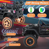 INFANS 24V 2 Seater Ride on Car for Kids, 2WD/4WD Battery Powered with Remote Control, 20" Wide Seat Electric Jeep Toys
