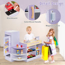 INFANS Kids Grocery Store Playset, Wooden Supermarket Toy Set with Cash Register, Vending Machine, Pretend Play Store