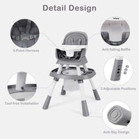 INFANS 9 in 1 High Chair, Convertible Baby Highchair, Table and Chair Set Building Block Infant Dining Booster Seat