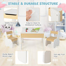 INFANS 3 in 1 Kids Table and Chair Set, Wood Multi Activity Table with Removable Tabletop, Detachable Blackboard