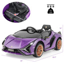 INFANS 12V Licensed Lamborghini Sian Kids Ride on Car with Parent Remote Control, Electric Toy Roadster Carbon Fiber Textured
