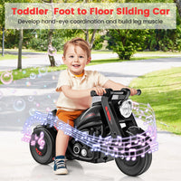 INFANS Ride on Push Car, Foot-to-Floor Sliding Car for Toddlers Kids Motorcycle with Bubble Maker, 3 Wheels Ride on Toys