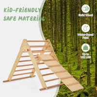 INFANS Climbing Toys for Toddlers, 3 in 1 Foldable Kids Wood Montessori Pikler Climber Ladder with Ramp, Slide