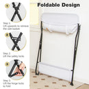 INFANS Baby Changing Table, Folding Diaper Station Portable Nursery Organizer with Safety Belt and Storage Racks