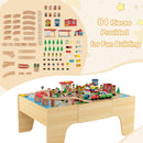 80 Pieces Wooden Kids Activity Toy Table Playset with Reversible Detachable Tabletop