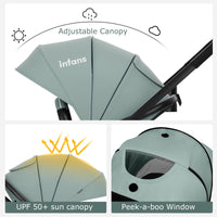 INFANS 2 in 1 Baby Stroller, High Landscape Infant Stroller, Foldable Pushchair