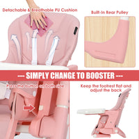 INFANS 4 in 1 High Chair�CBooster Seat, Convertible Highchair, Installation-Free,Simple Fold for Baby, Infant& Toddler