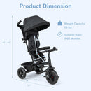 INFANS Kids Tricycle, 6 in 1 Baby Trike Toddler Bike with Reversible Seat, Adjustable Push Handle, Removable Canopy