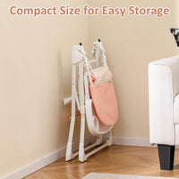 INFANS Baby High Chair, Quick Folding Portable Highchair for Babies and Toddlers with Adjustable Footrest Removable Dishwasher Tray PU Seat